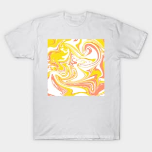 Orange and Yellow Abstract Pattern T-Shirt